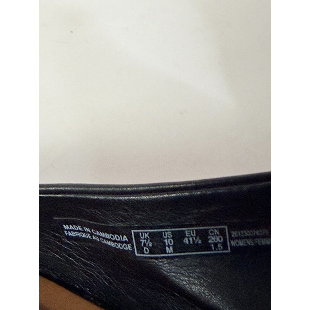 Clarks Linvale Emmy Slingback Comfort Pump Black Leather Patent Toe Sz 10 - Picture 8 of 9